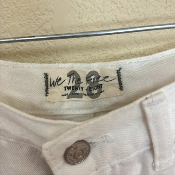 We the Free White Distressed Denim Shorts - Picture 6 of 7